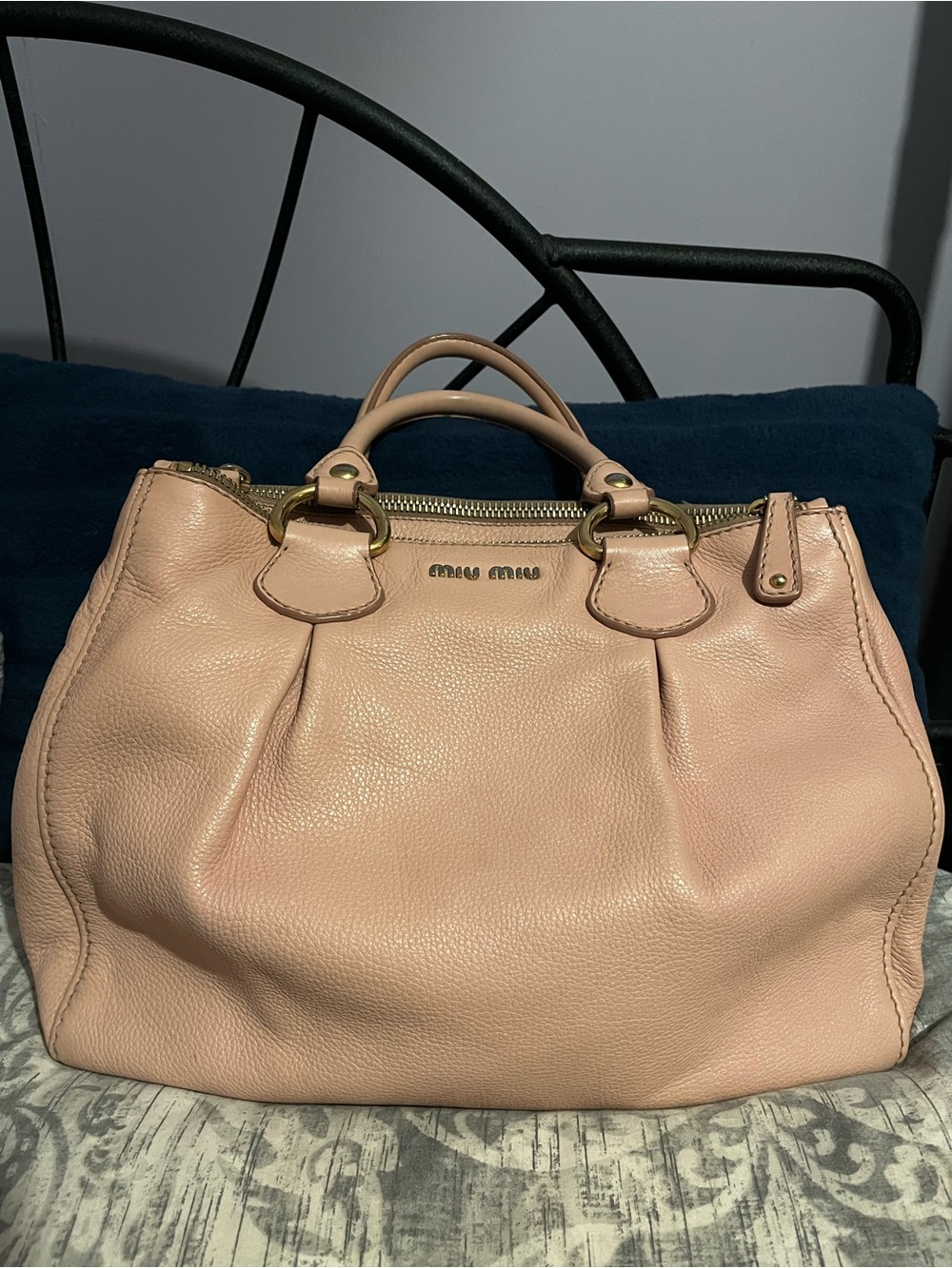 Miu Miu Pebbled Leather Satchel